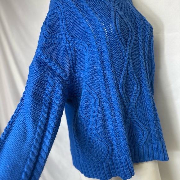 Cotton On oversized cable knit sweater in cobalt blue Size Small - Picture 7 of 8